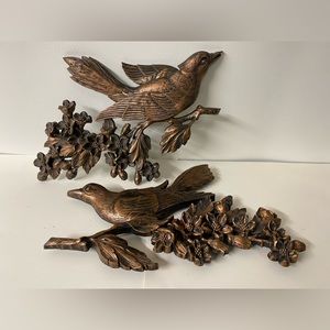 Pair of Coppercraft bird wall hangings